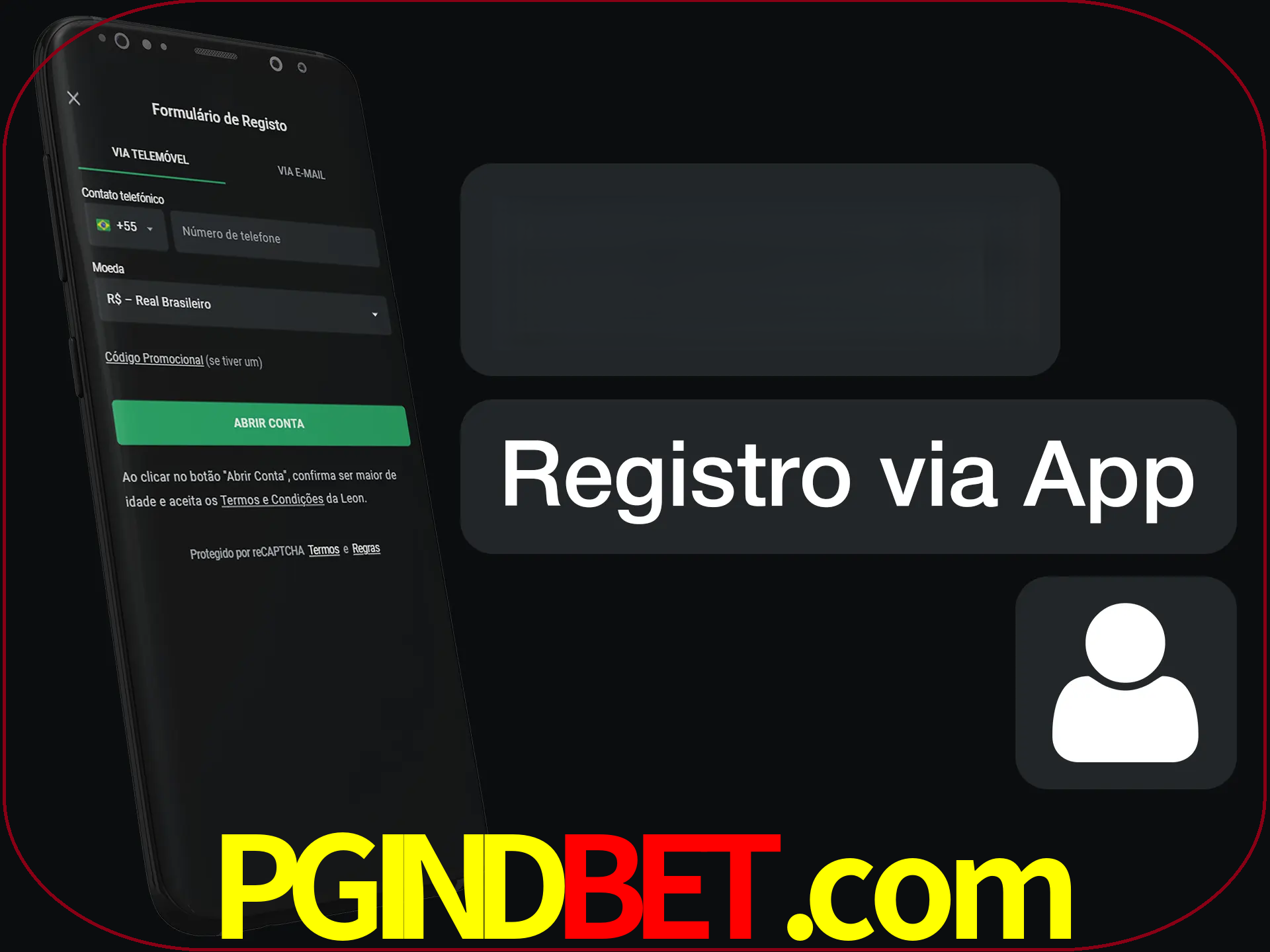 Registre-se com duas etapas usando o aplicativo.
