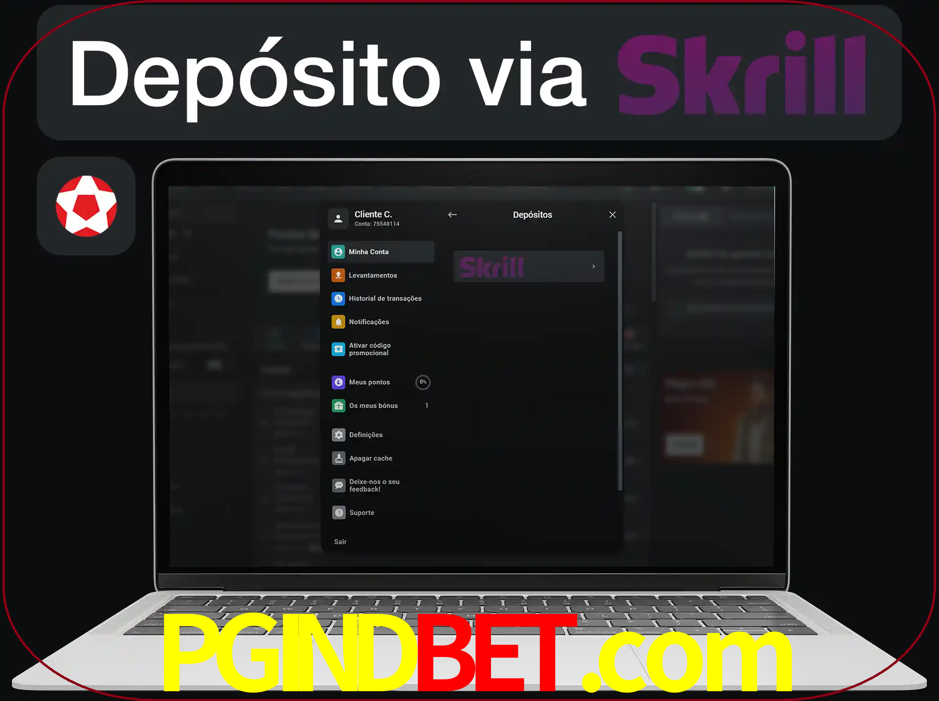 Fazer depósitos com Skrill.
