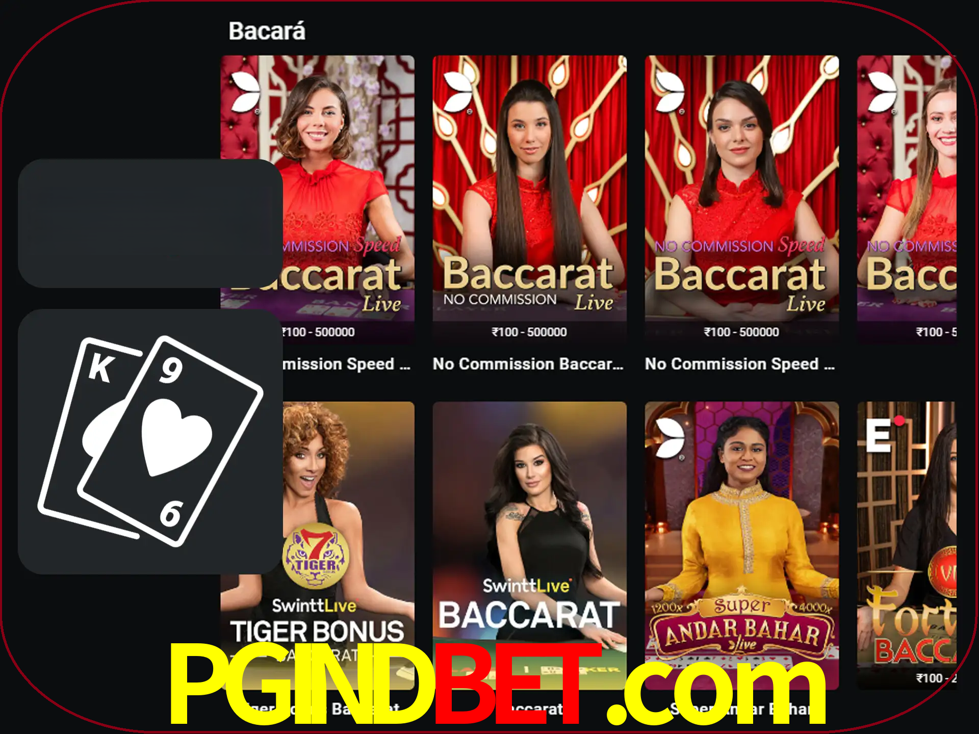 Ganhe muito dinheiro jogando jogos de bacará.