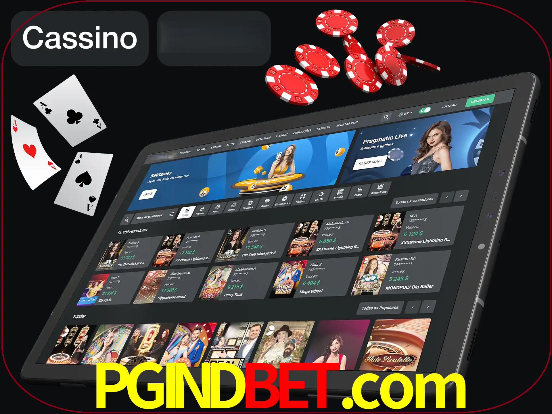 Jogue vários jogos de cassino em nosso cassino.