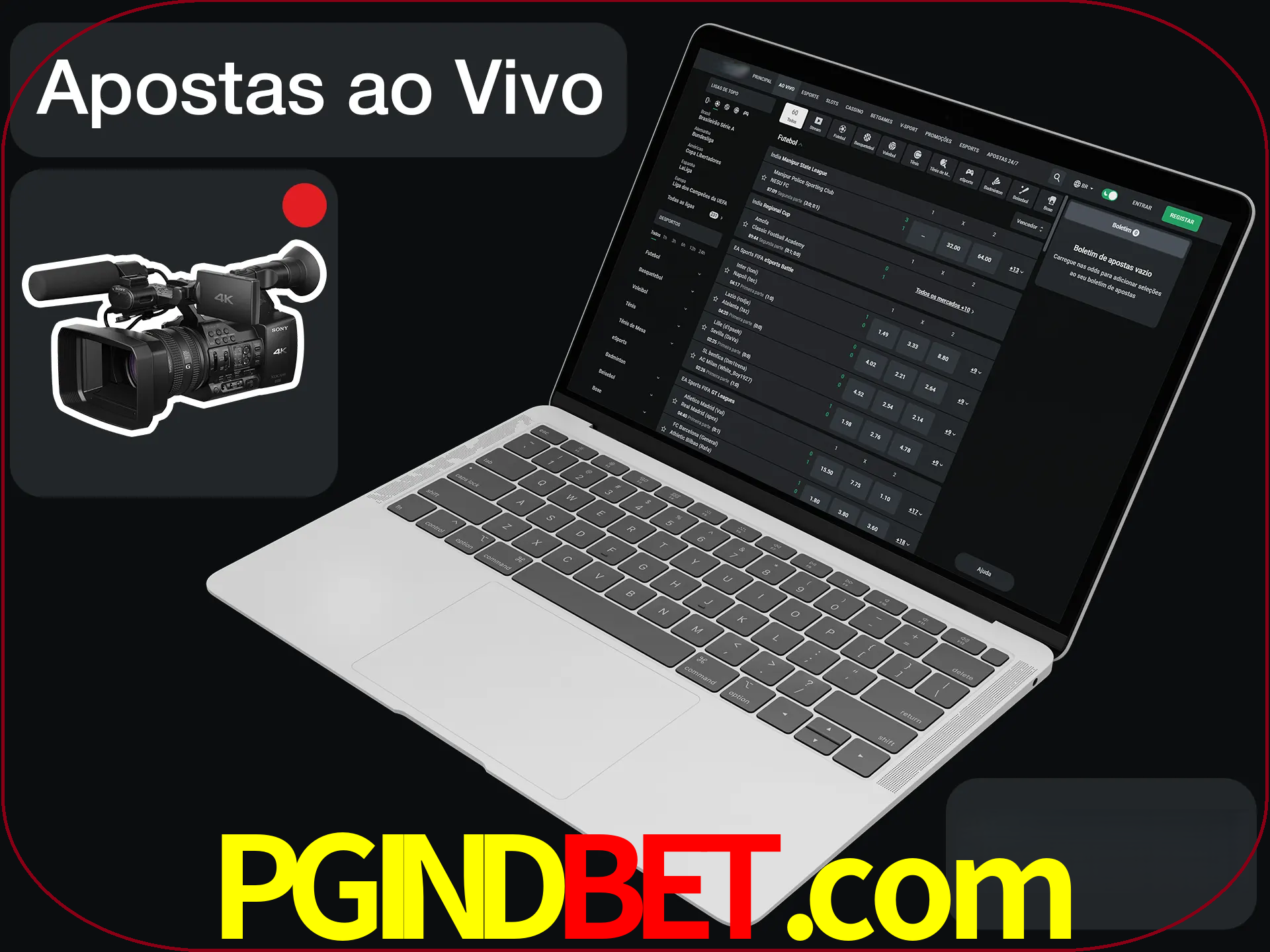 Aposte em formato ao vivo em nosso site.